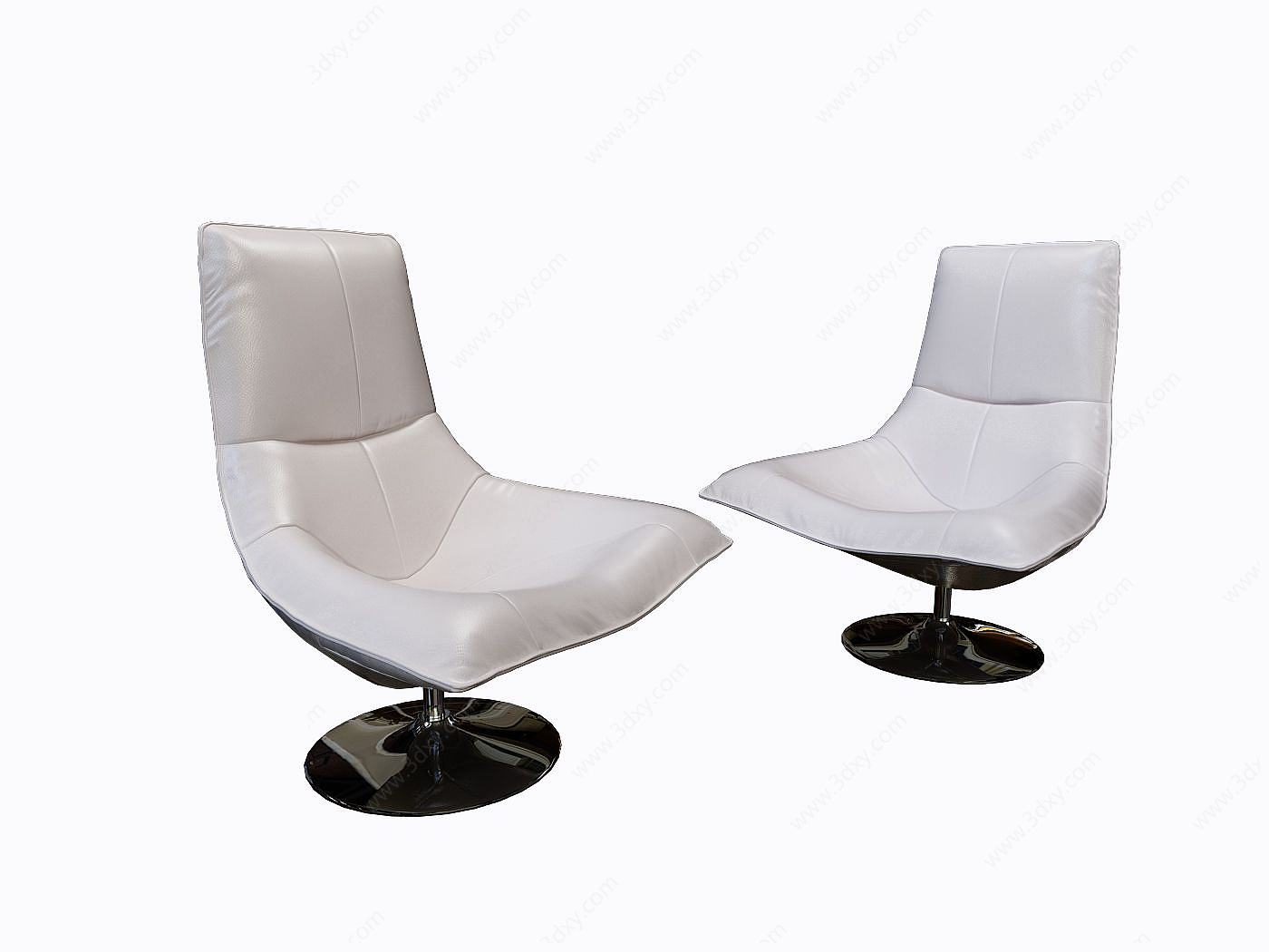 现代休闲皮椅3D模型