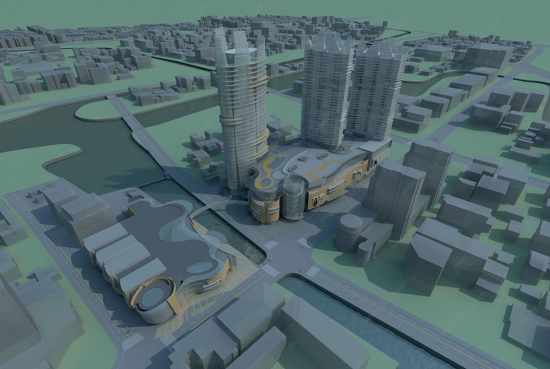 现代城市3D模型