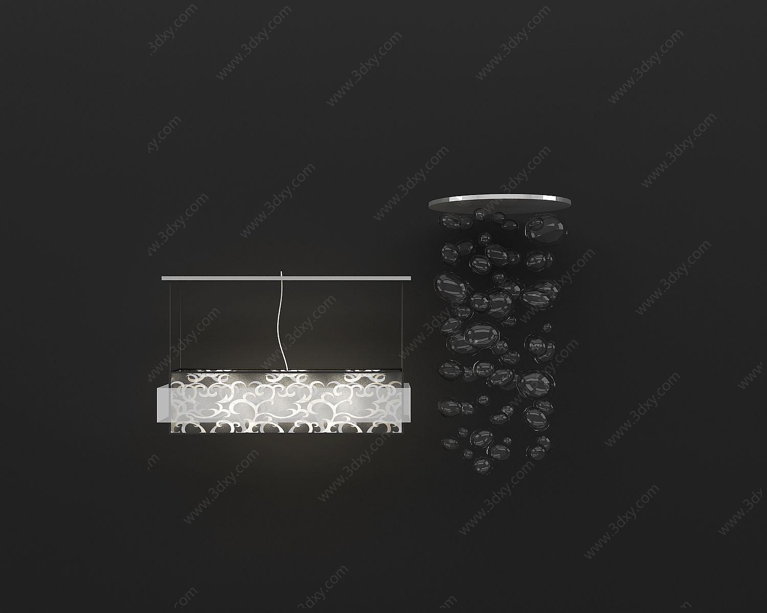 玻璃创意吊灯3D模型