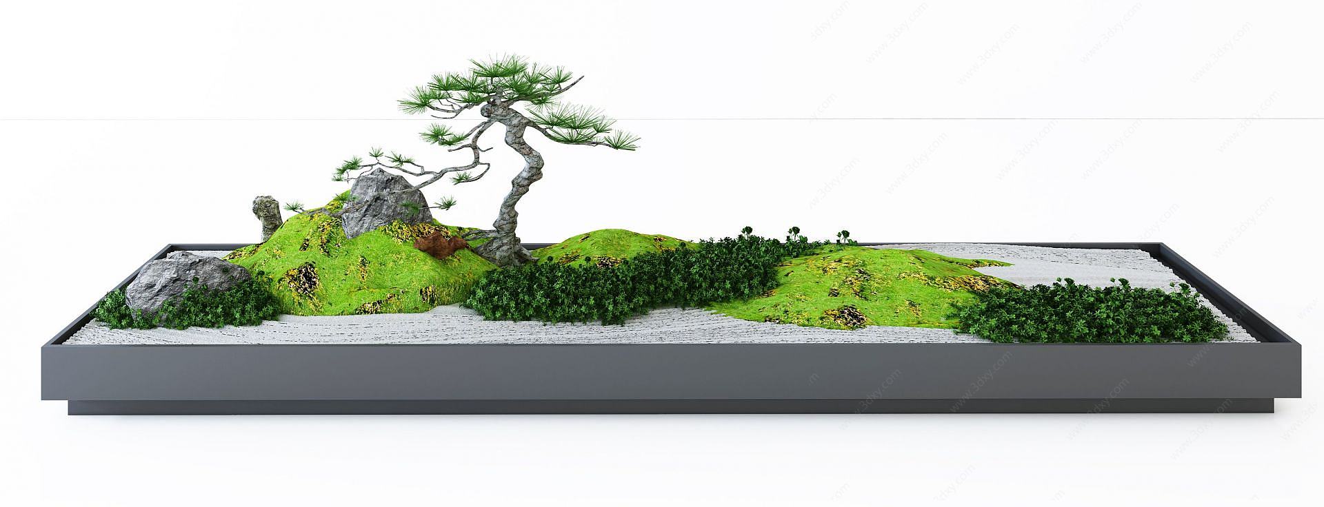植物盆景园林小景3D模型