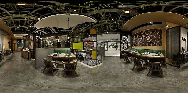 现代餐饮店饭店3D模型