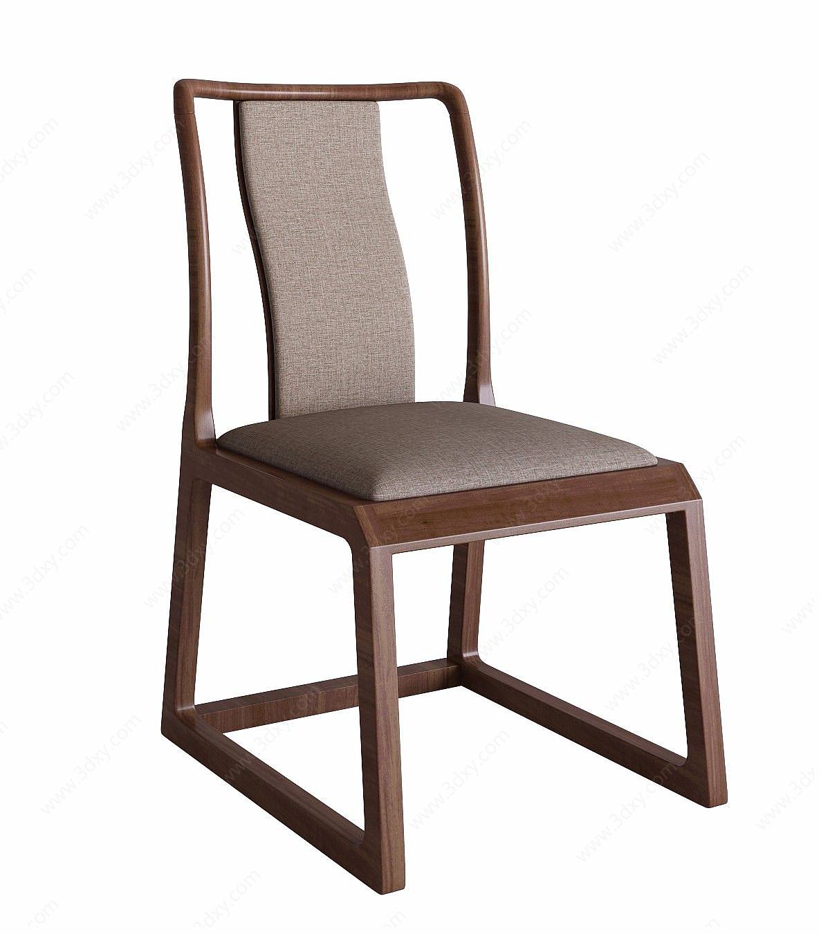 实木单椅3D模型