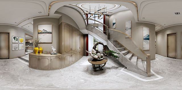 现代别墅楼梯3D模型
