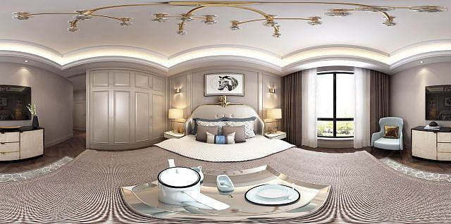 美式风格卧室3D模型