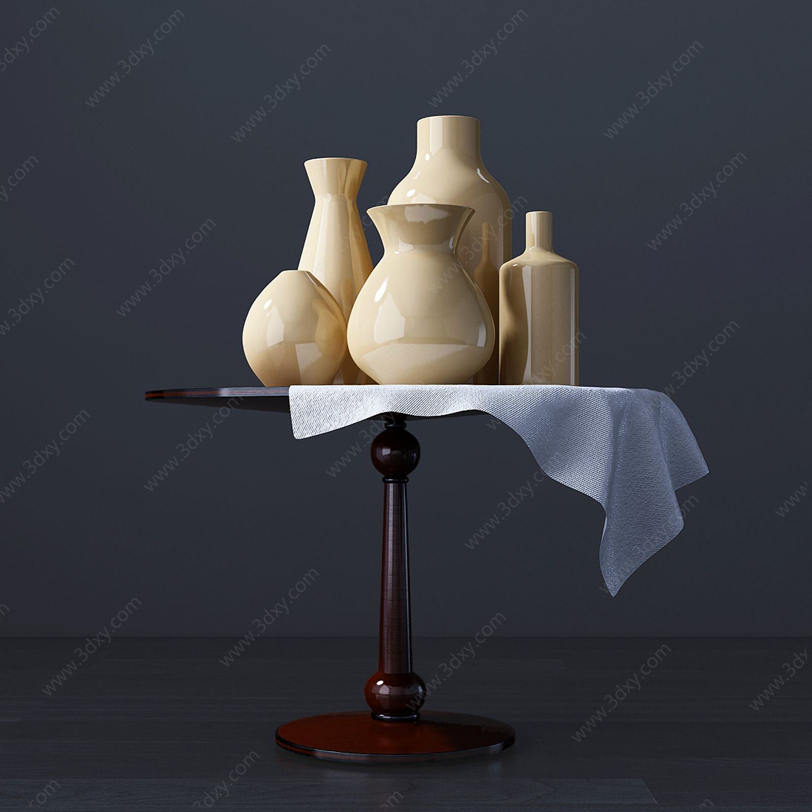 玉色花瓶组合3D模型