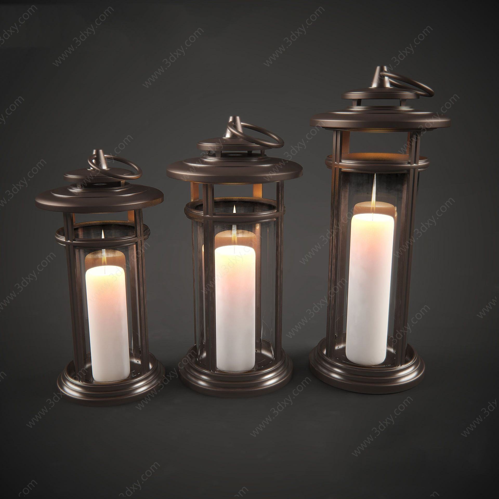 现代蜡烛装饰灯3D模型