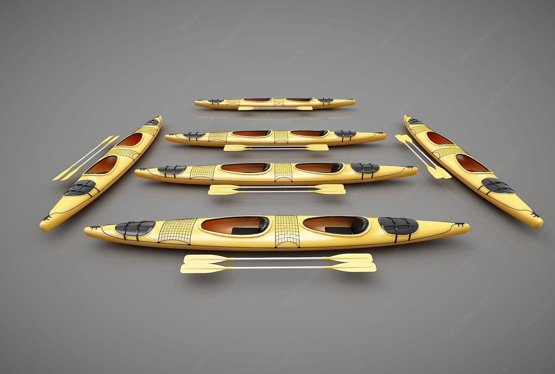 创意小船组合3D模型