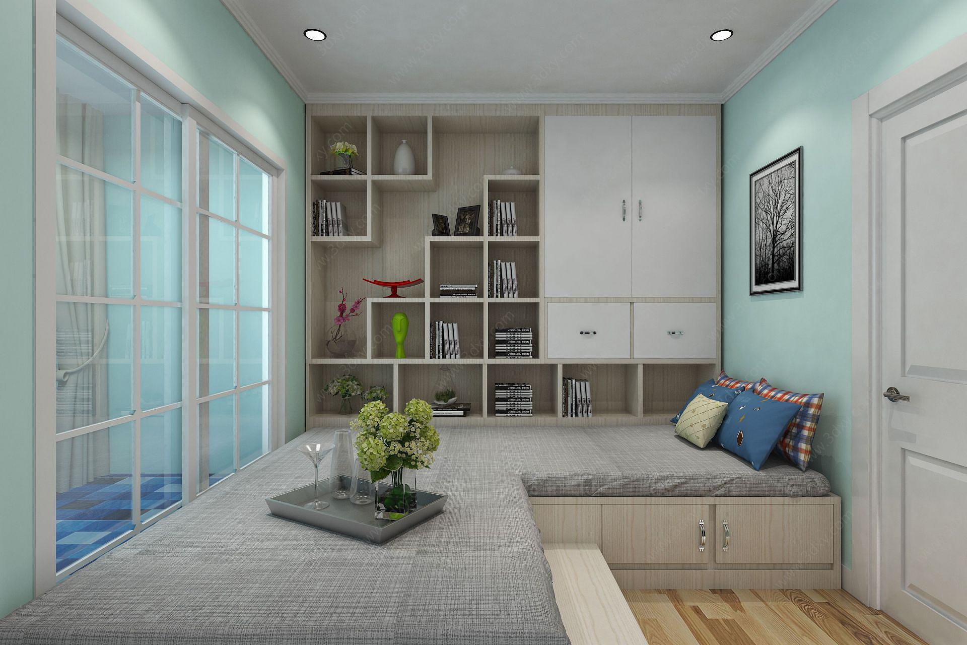 现代卧室客房休息室3D模型