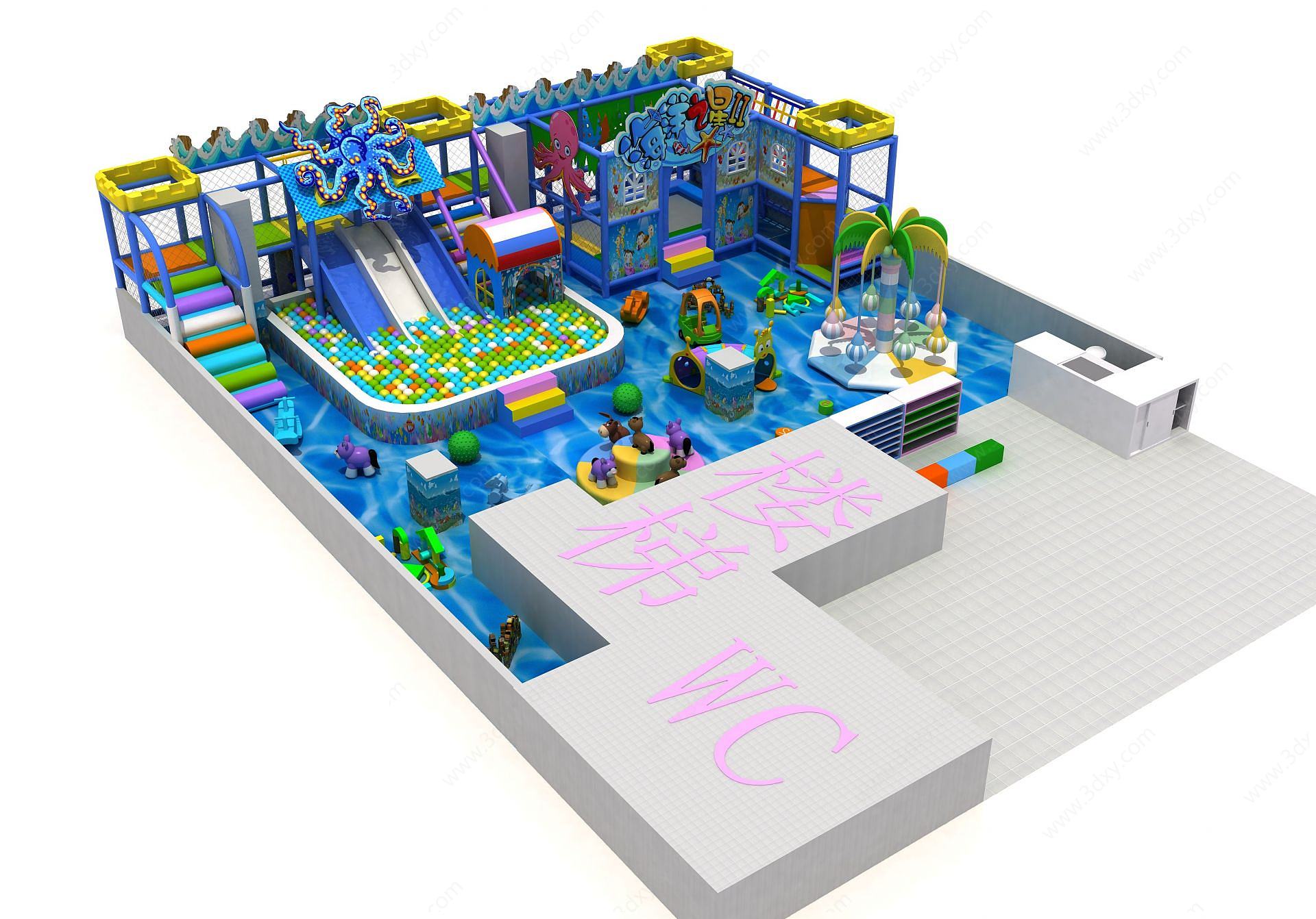 海洋风格游乐园3D模型