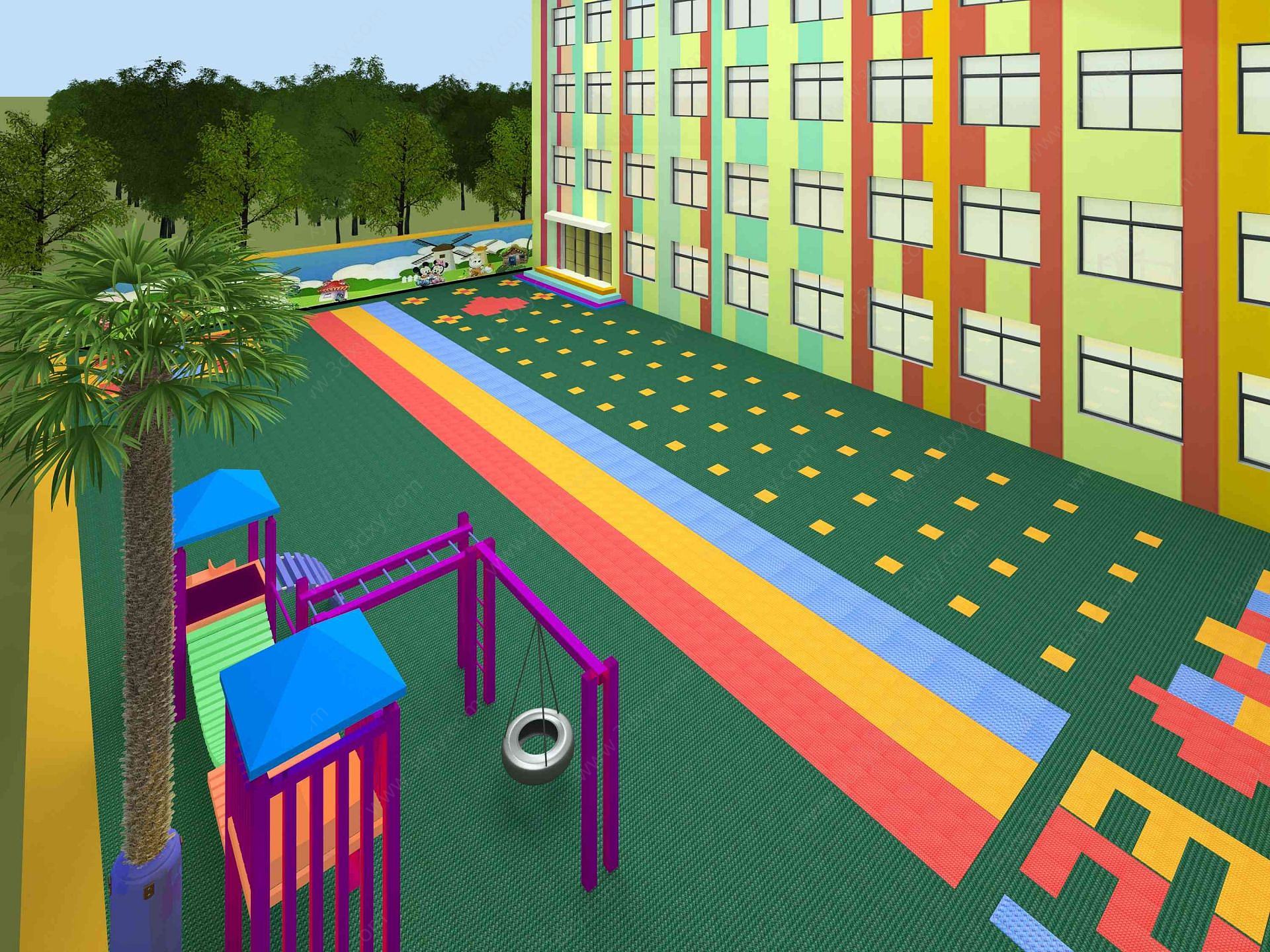 幼儿园操场3D模型