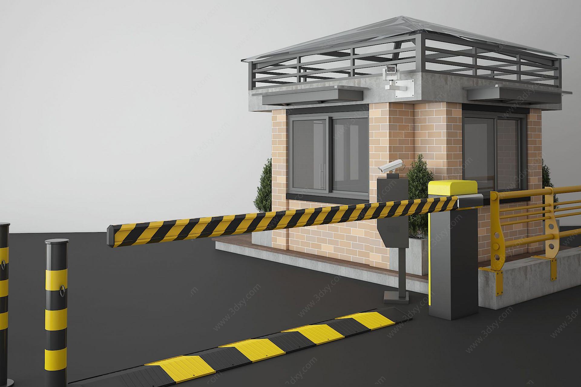 停车场收费亭3D模型