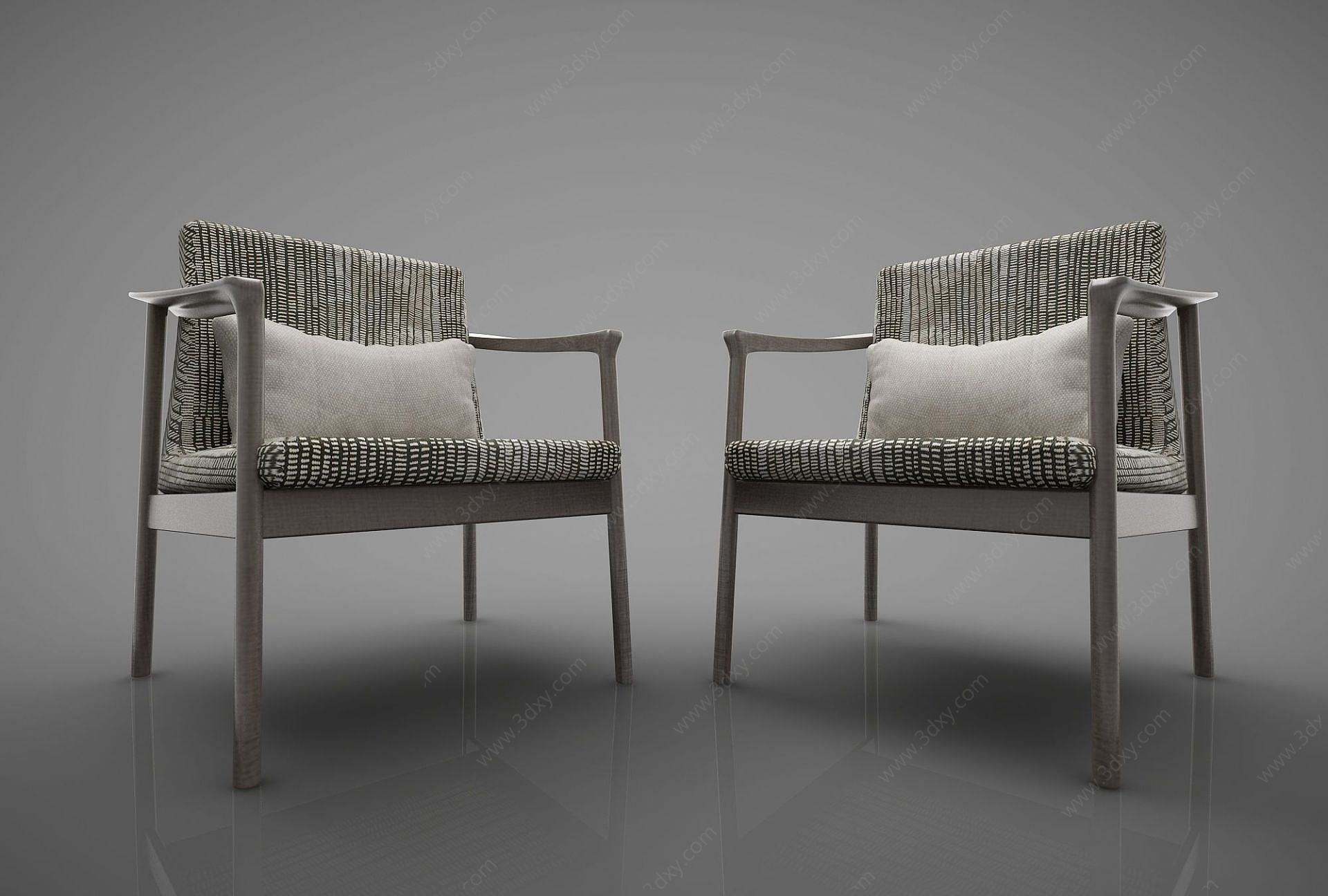 新中式风格单椅3D模型
