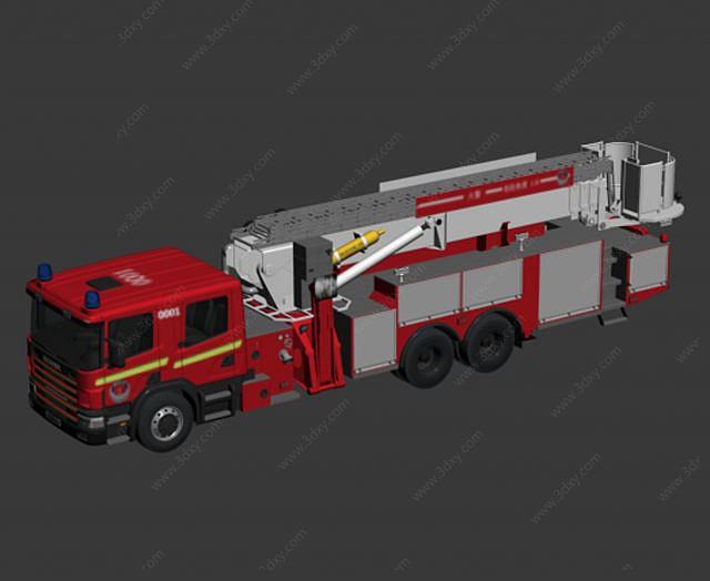 云梯消防车3D模型