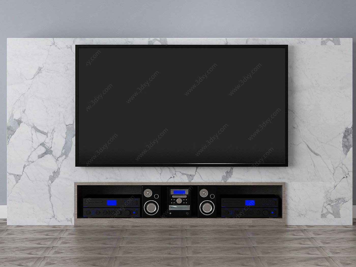 电视柜电视背景墙3D模型