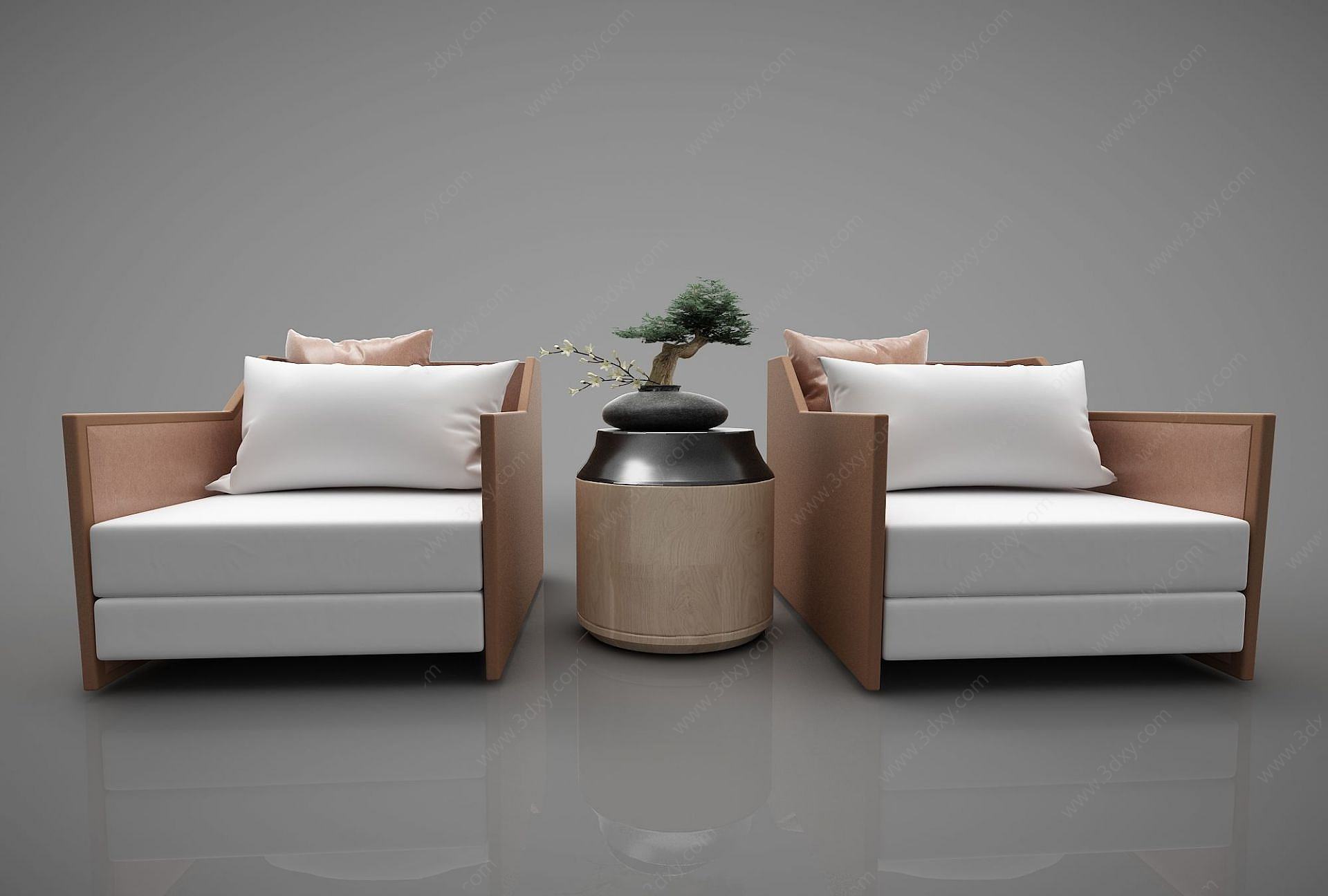 现代沙发单人沙发3D模型