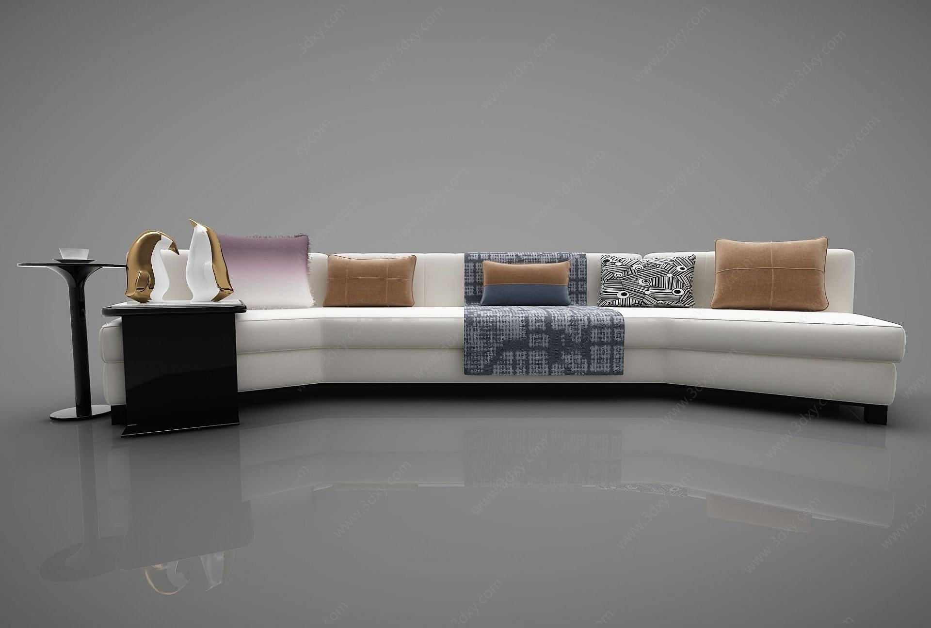 现代沙发多人沙发3D模型