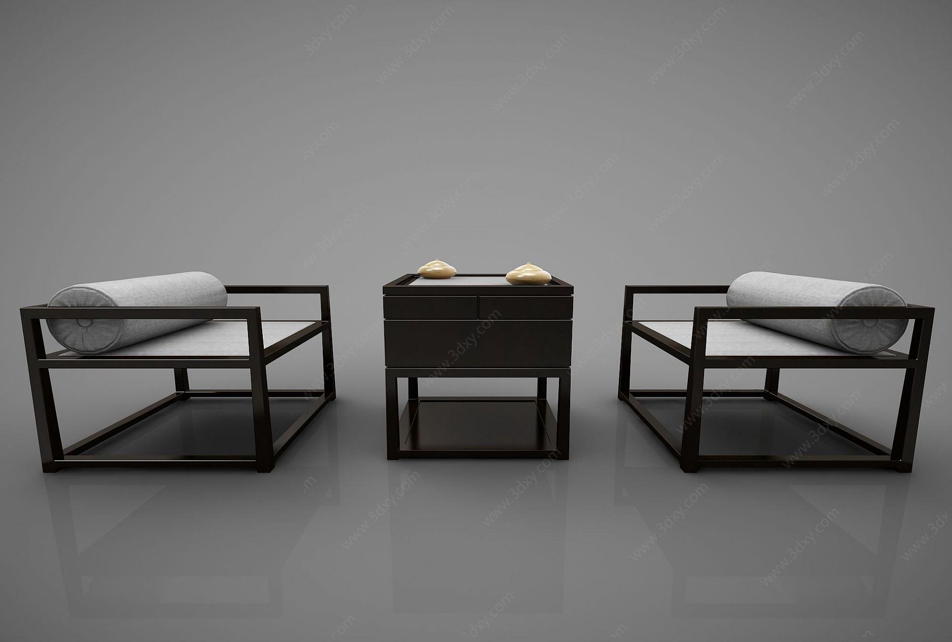 沙发中式椅子3D模型