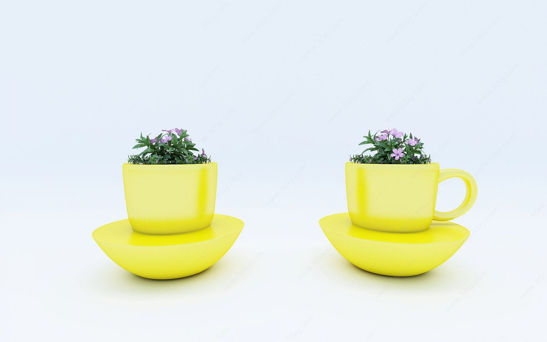 花坛茶杯座椅3D模型
