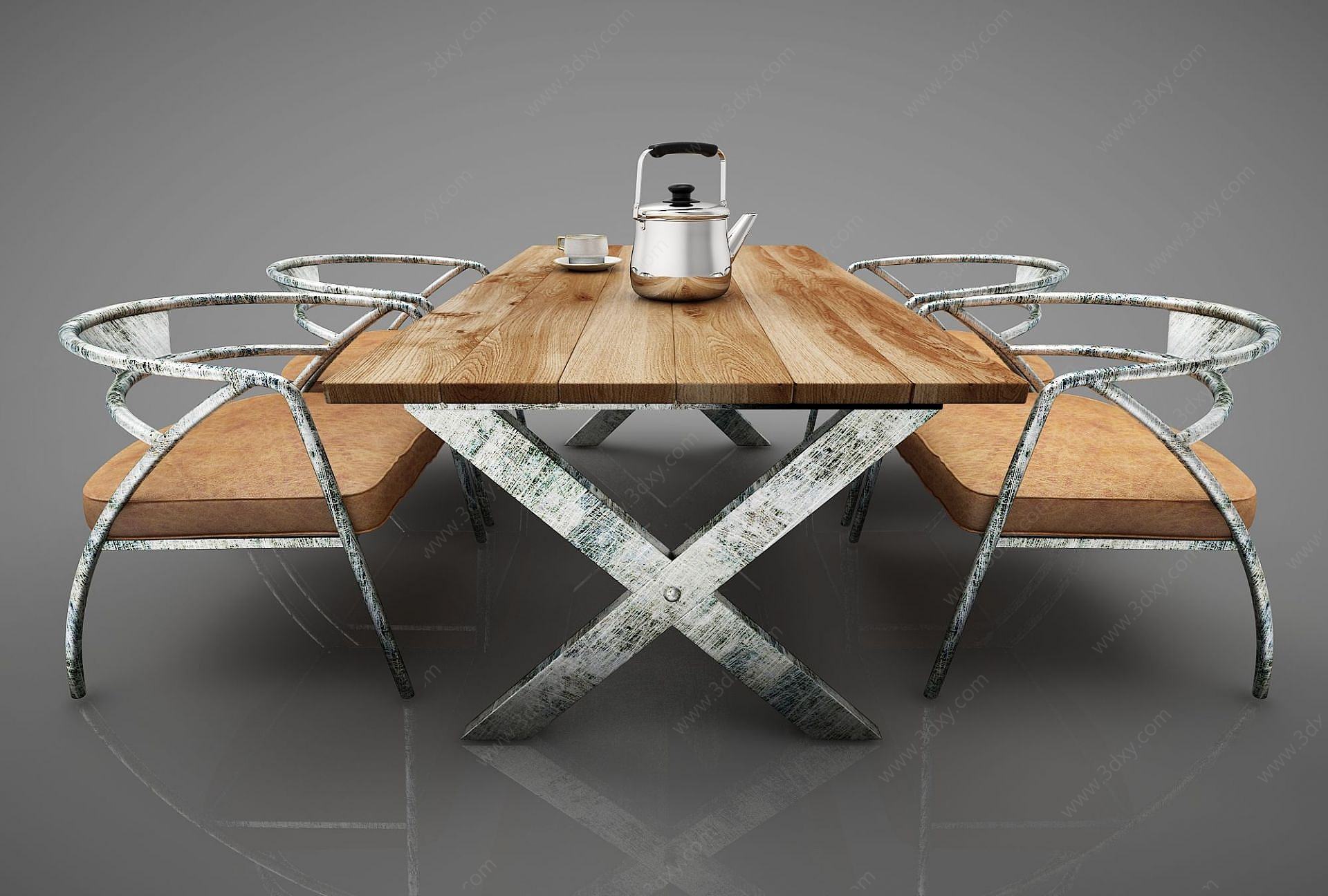 餐桌工业风格3D模型