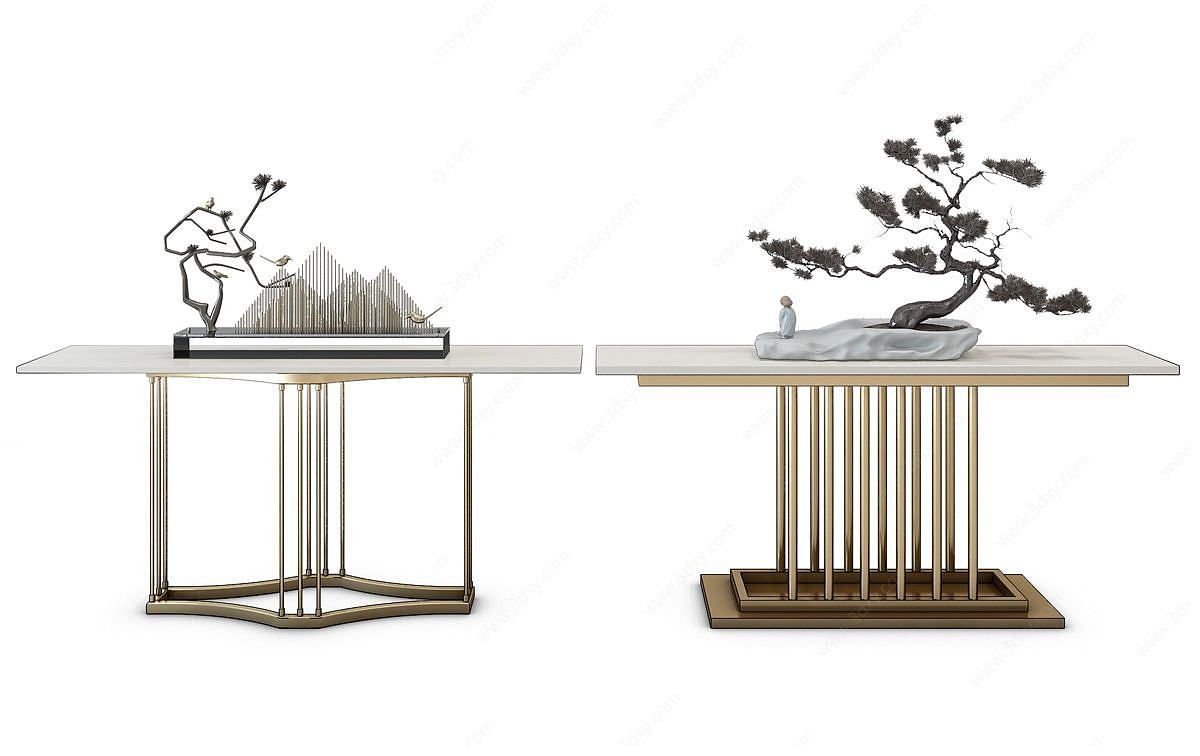 新中式茶台3D模型