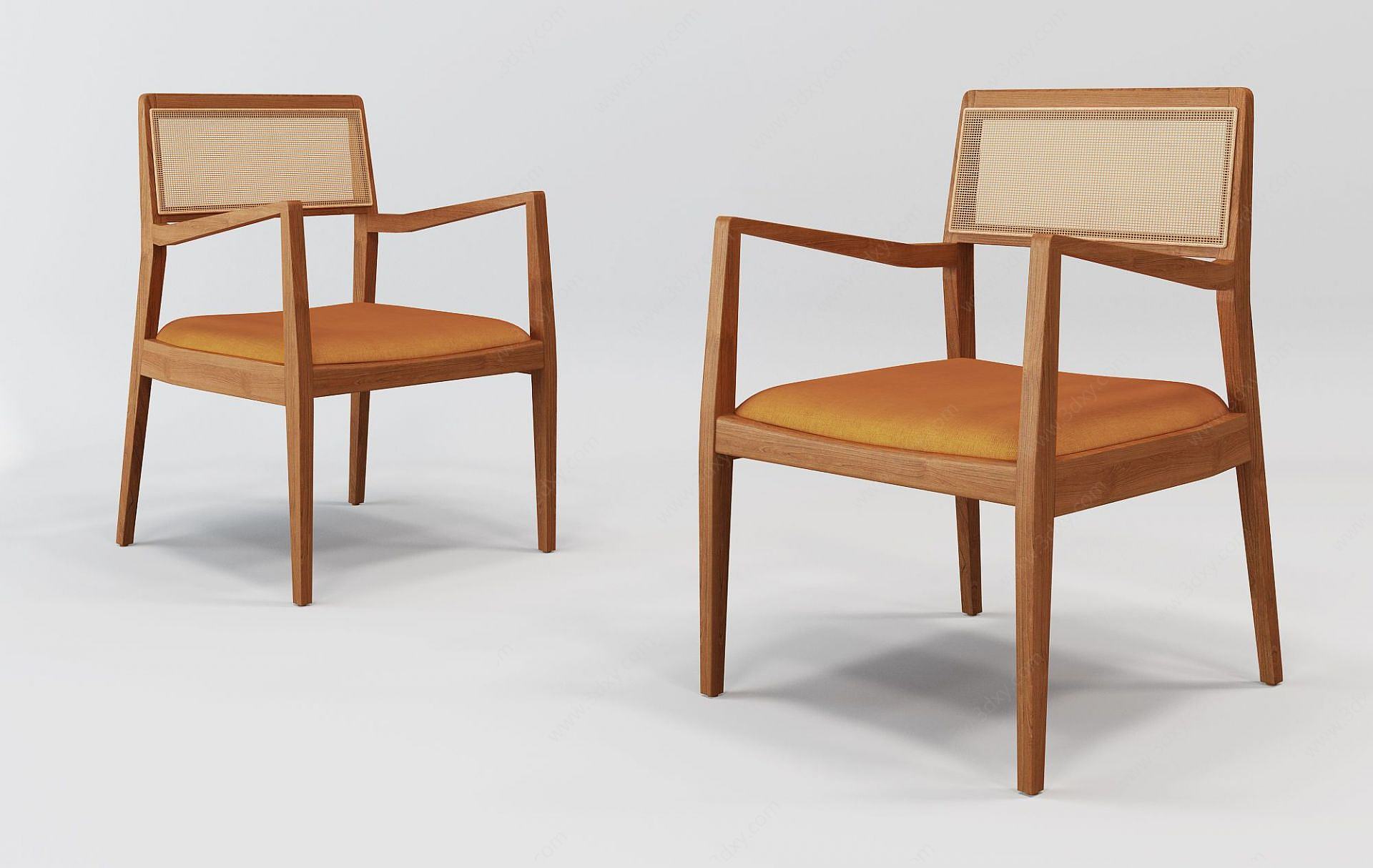 日式单椅3D模型