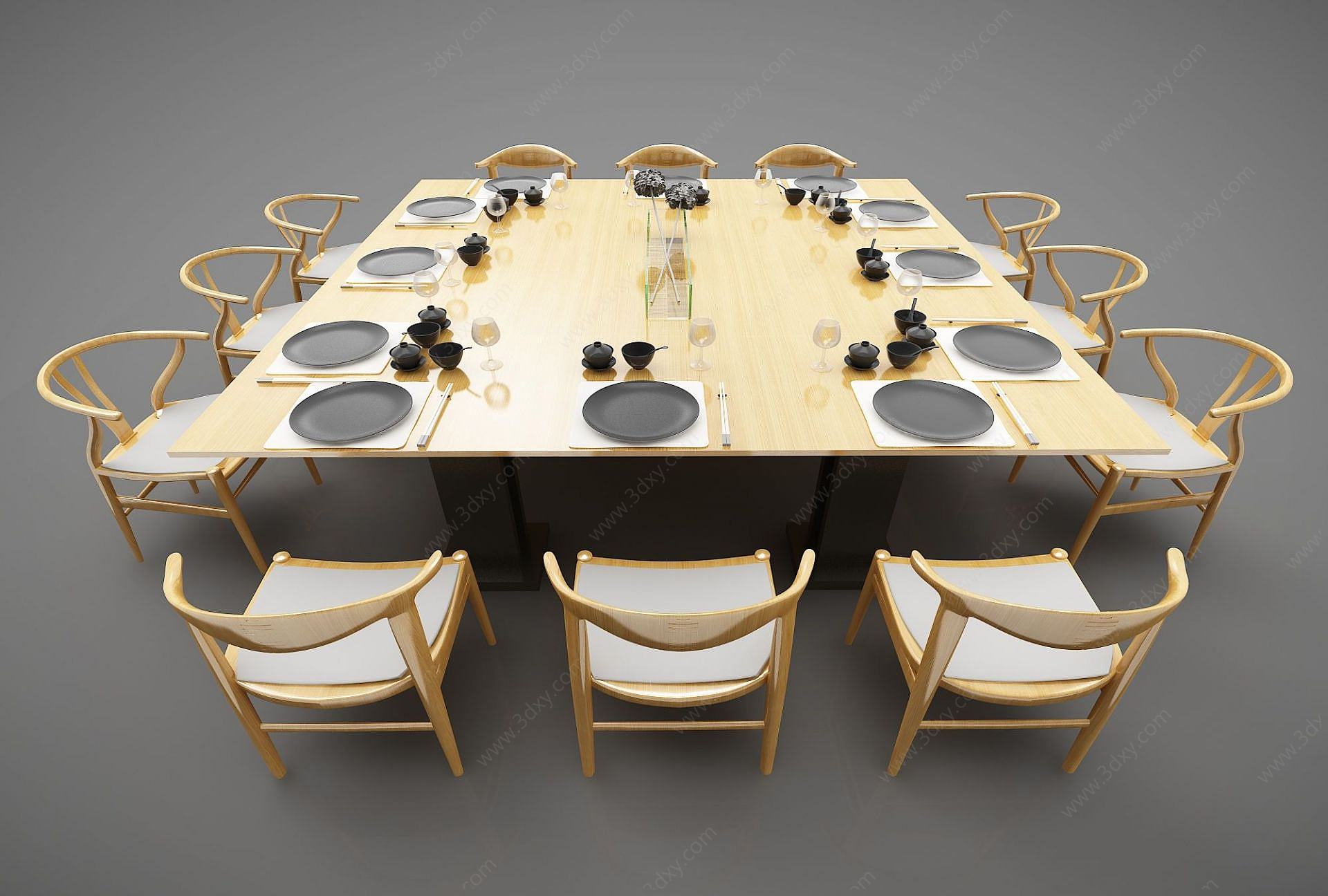 聚餐餐桌3D模型