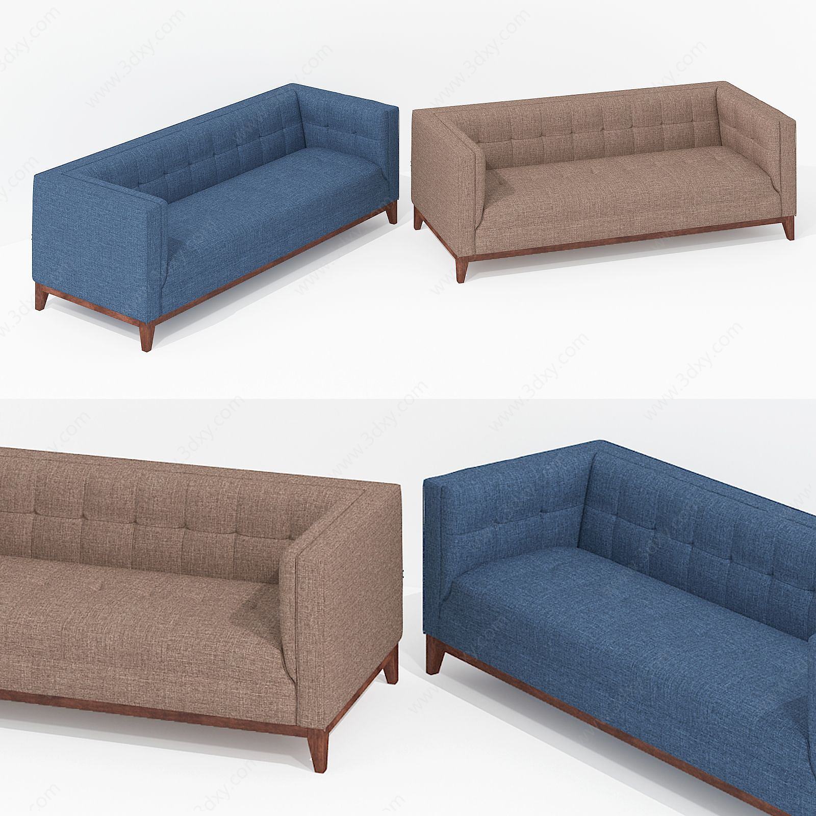 现代面包式舒服沙发3D模型