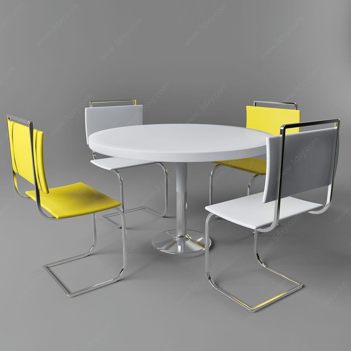 现代设计感休闲桌椅3D模型