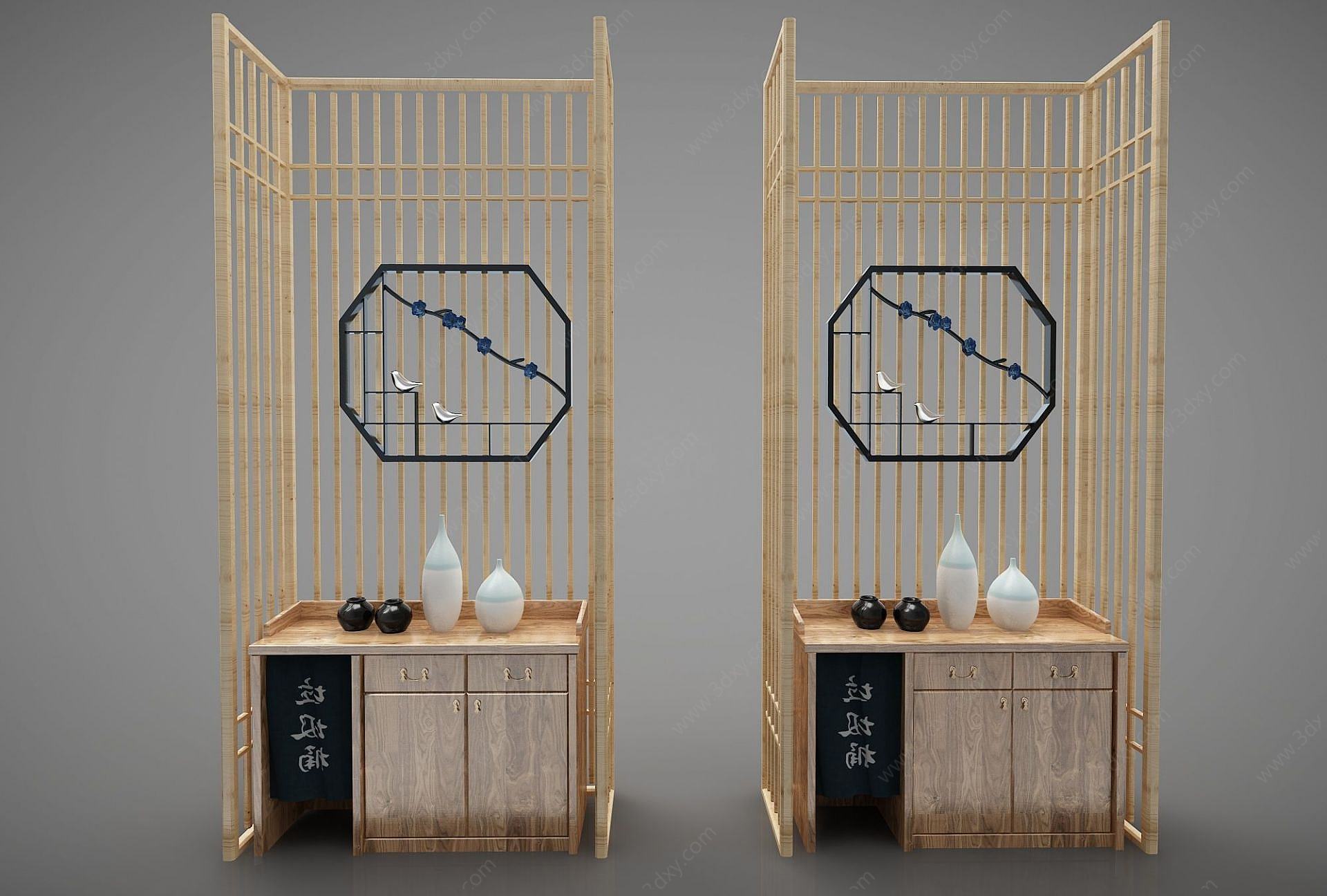 新中式装饰柜3D模型