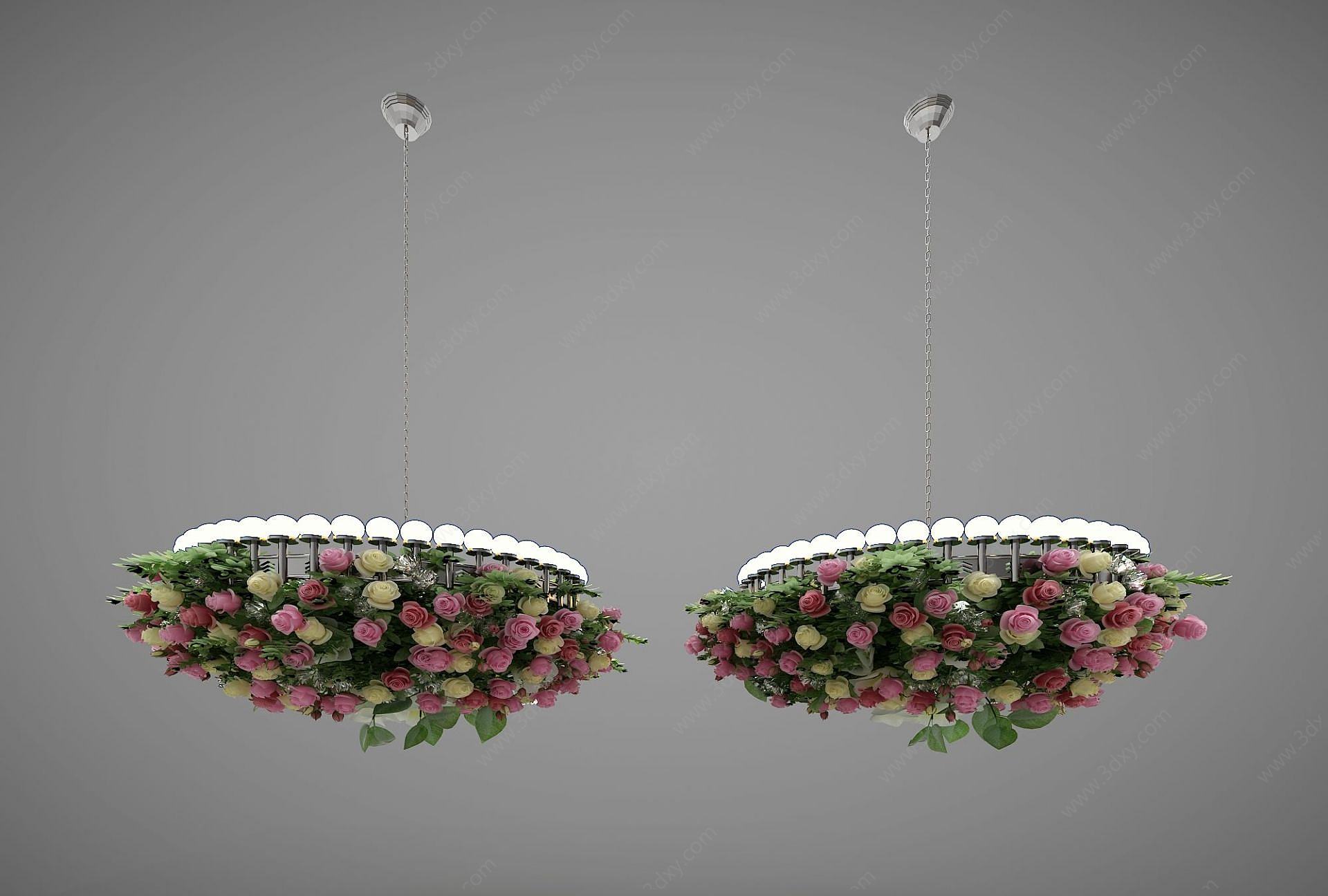 玫瑰花吊灯3D模型