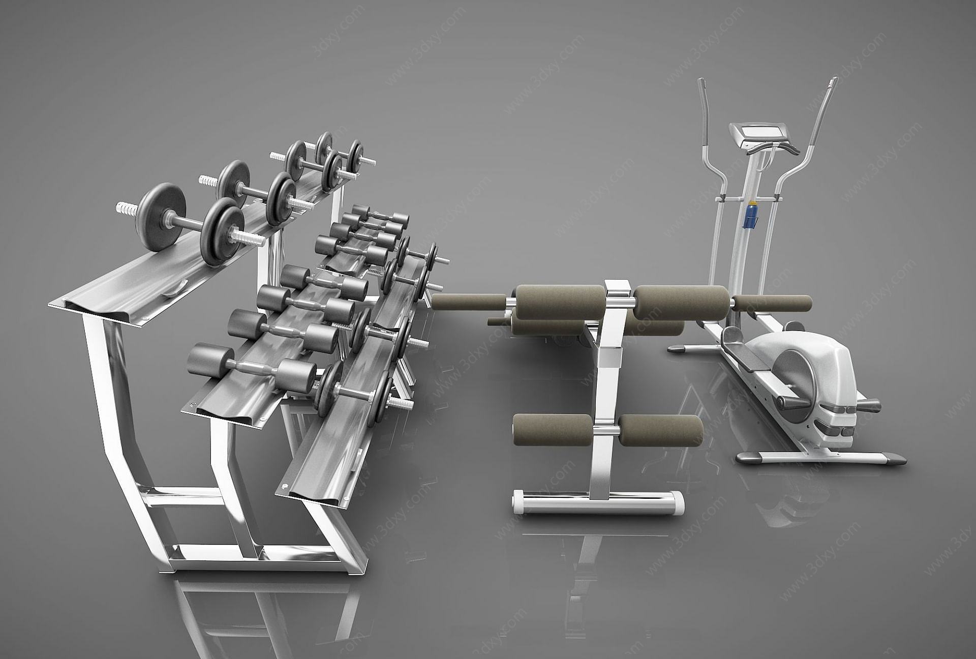 健身房健身器材3D模型