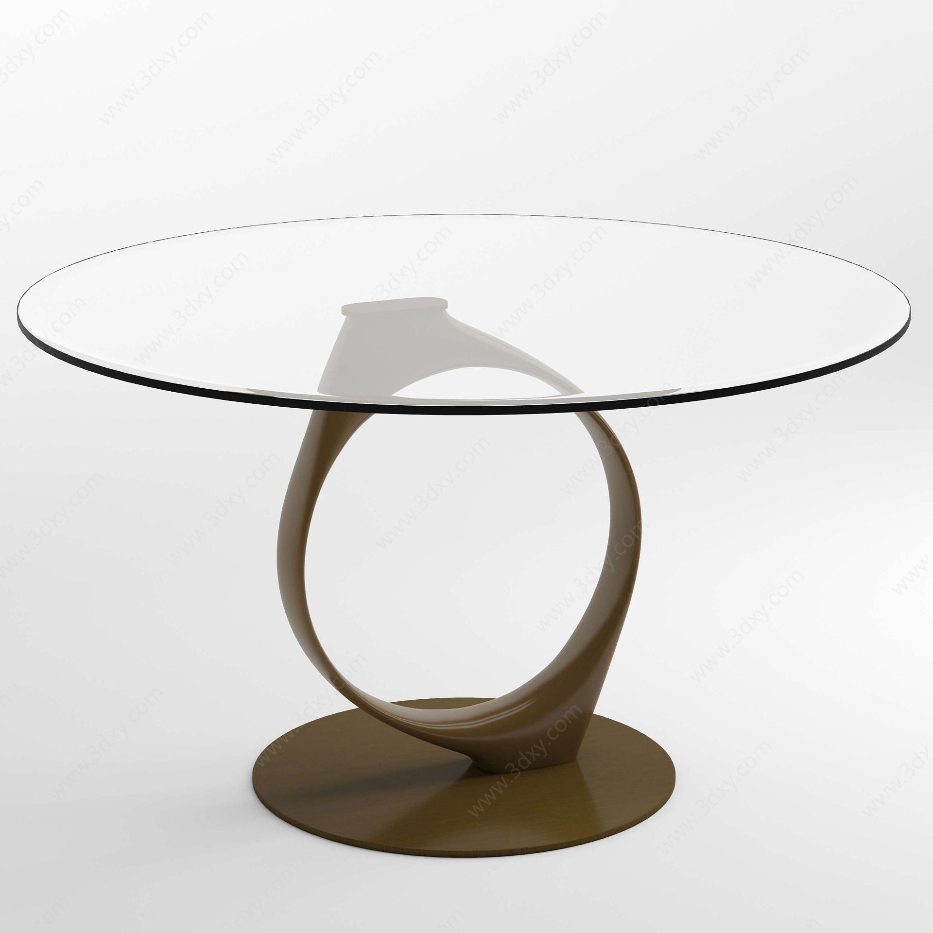 现代设计感艺术玻璃桌茶几3D模型
