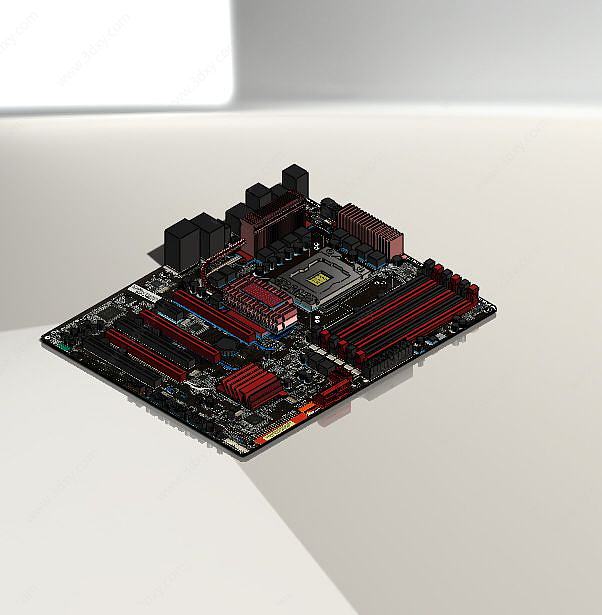 电脑主板3D模型