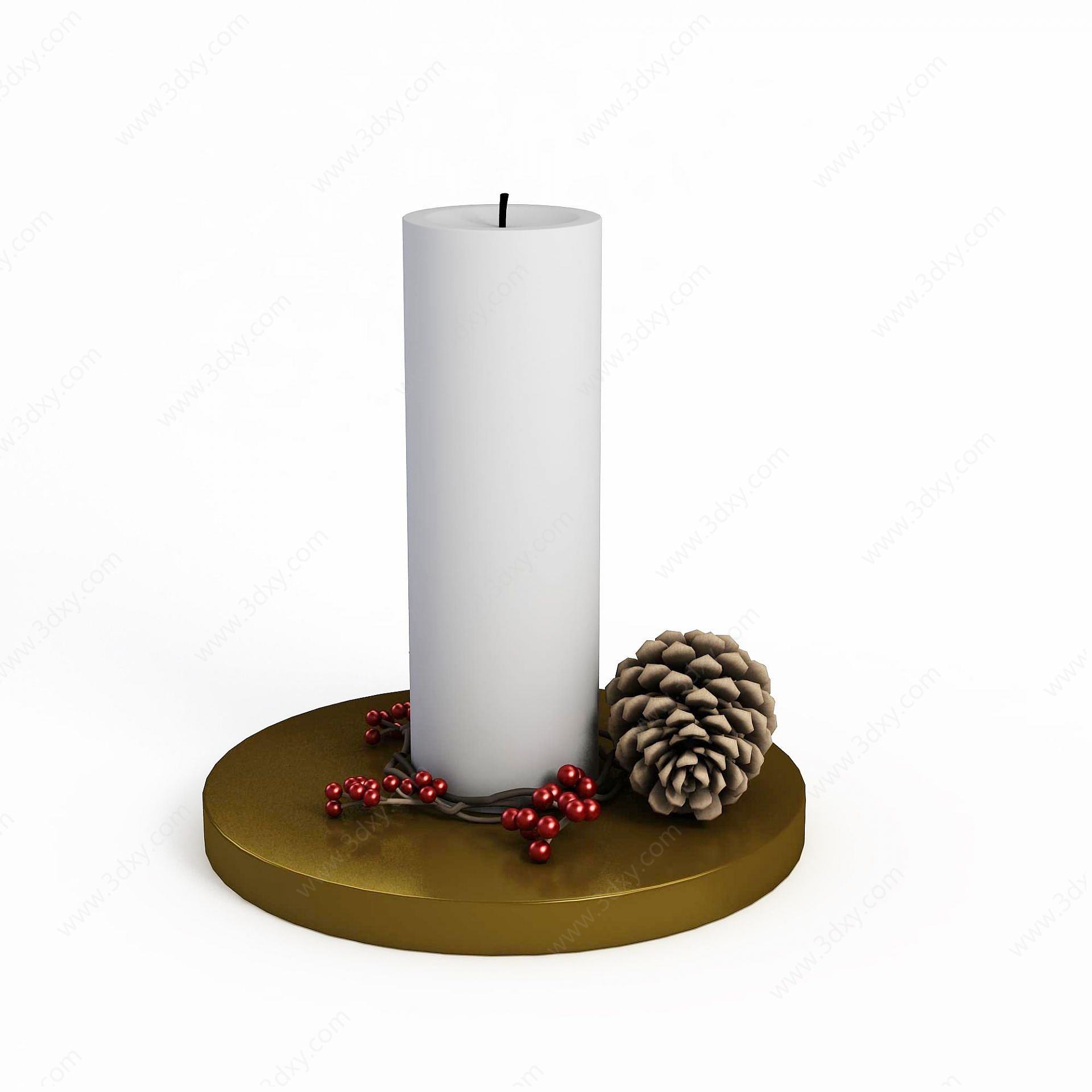圣诞蜡烛3D模型