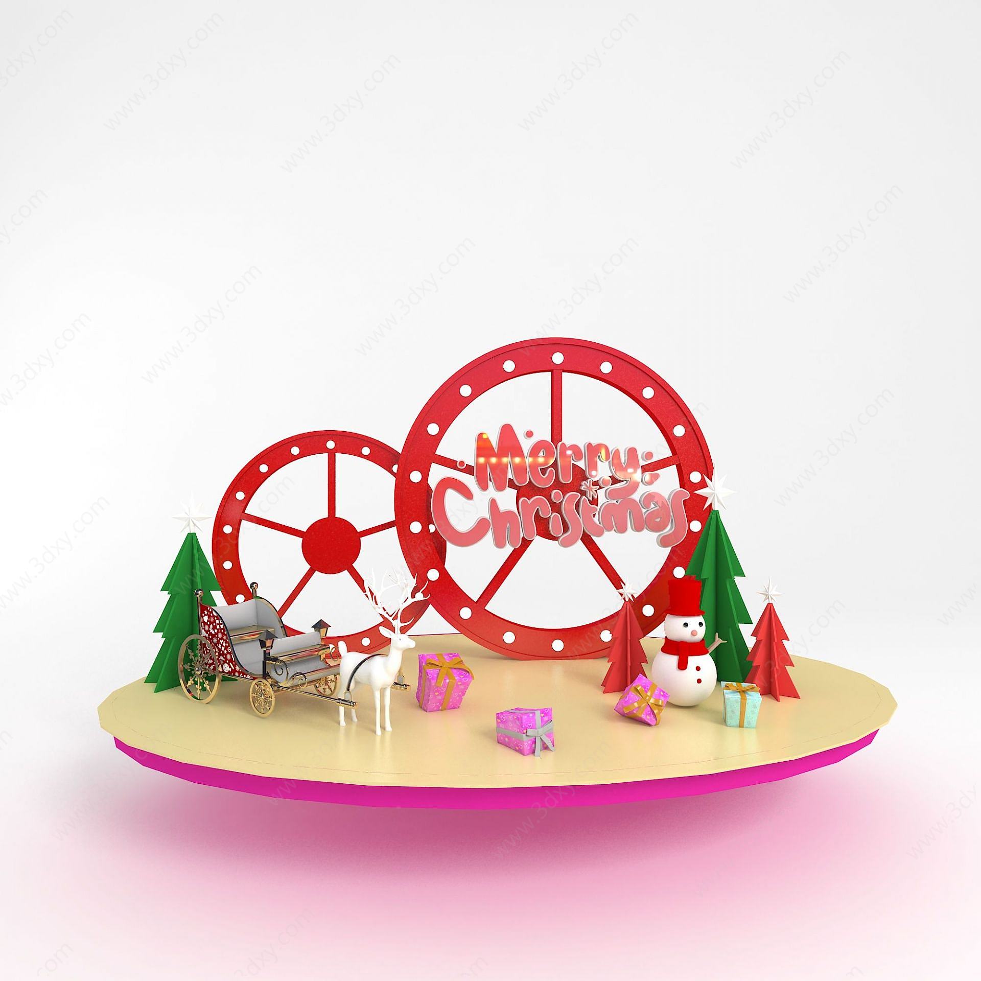 圣诞装饰圆盘3D模型