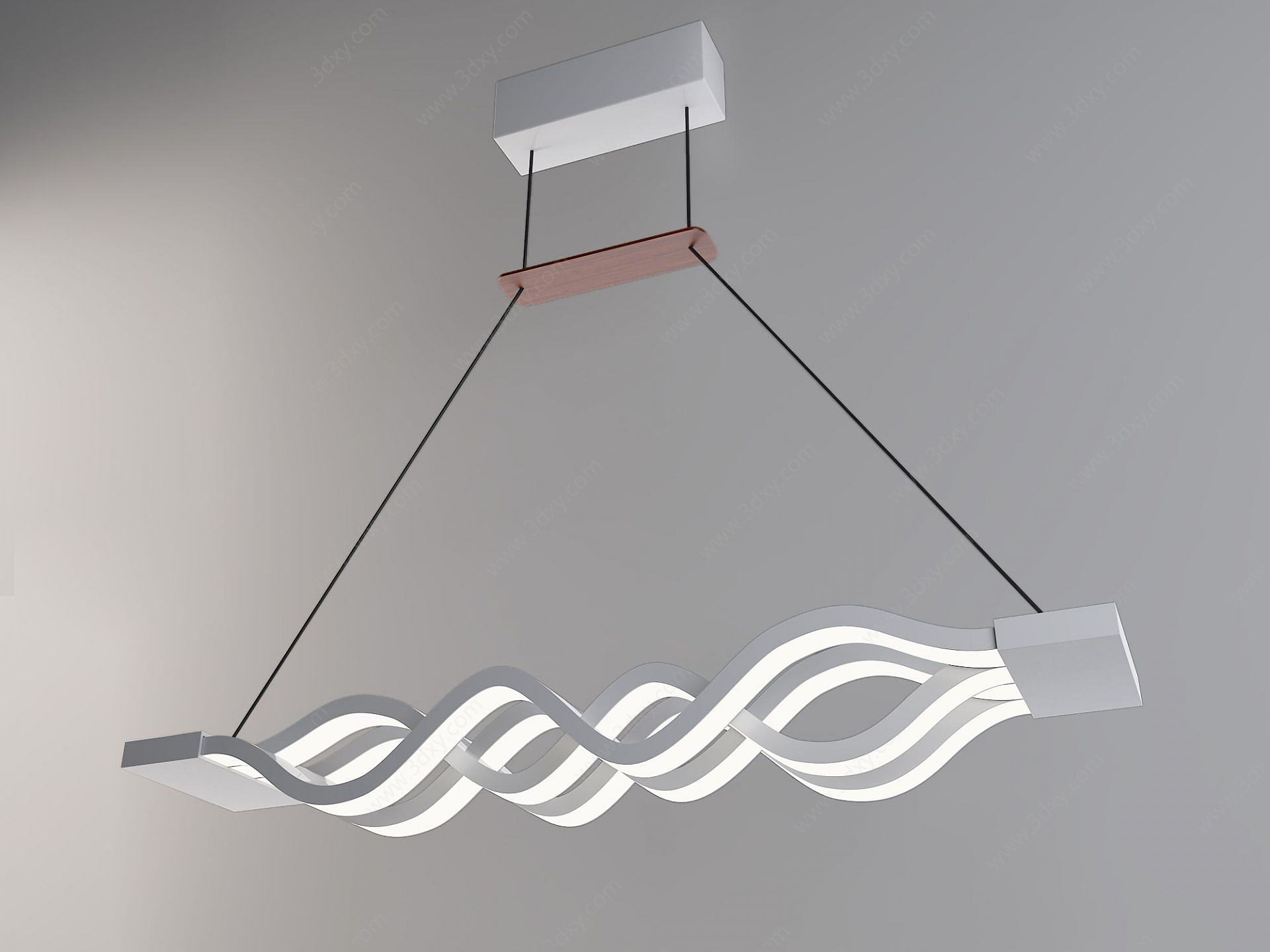 现代波浪吊灯3D模型