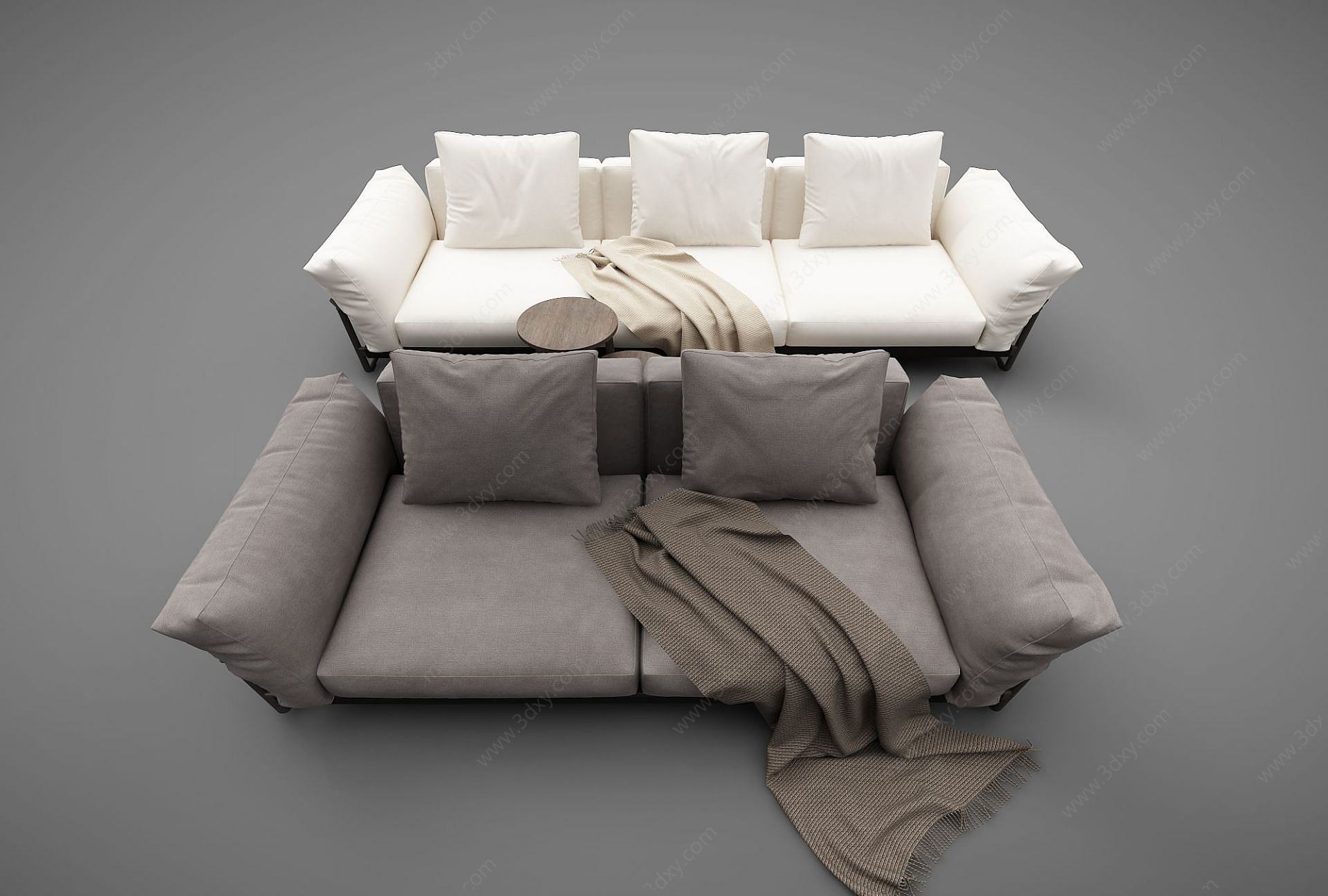 现代单人多人沙发组合3D模型