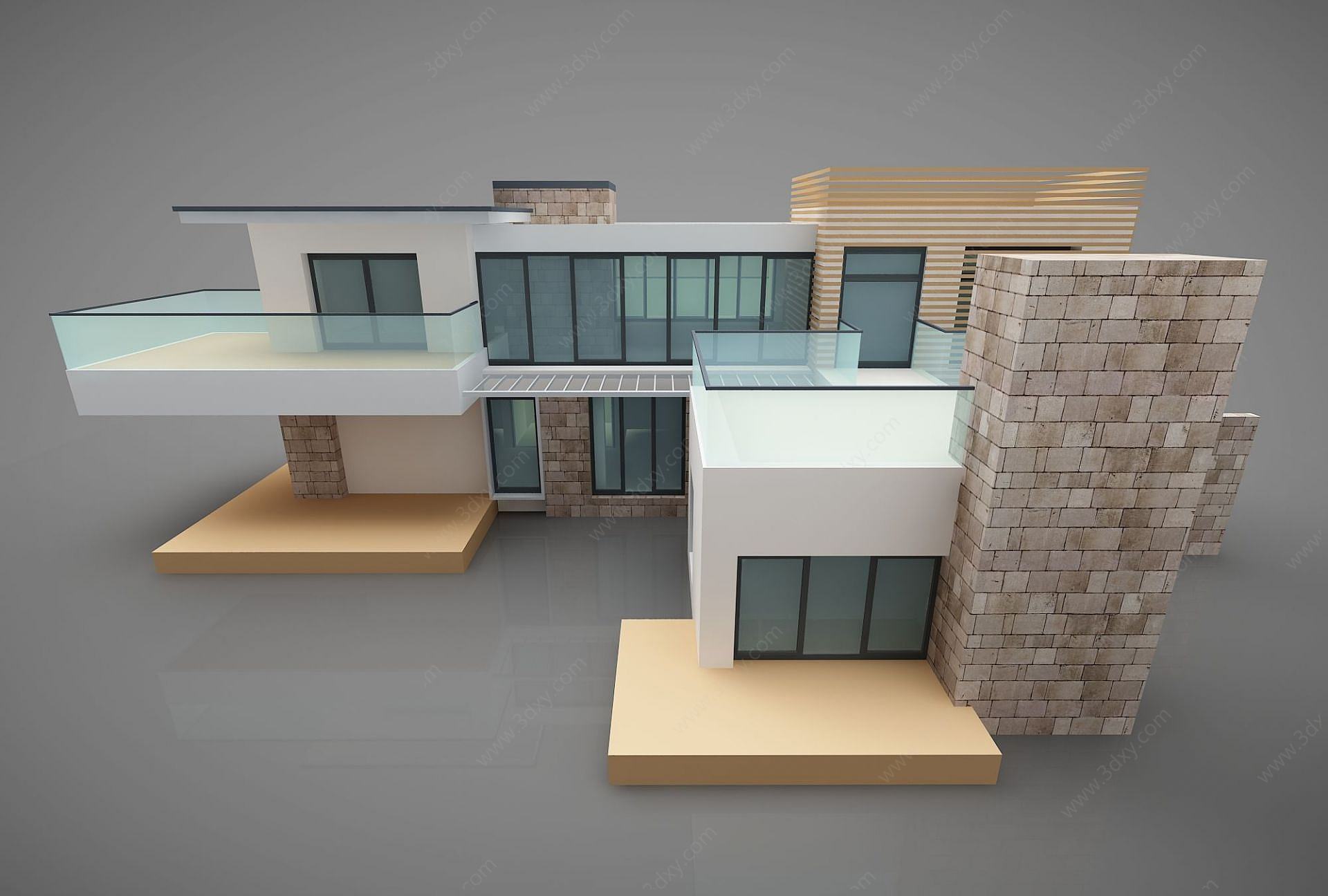 现代别墅风格3D模型