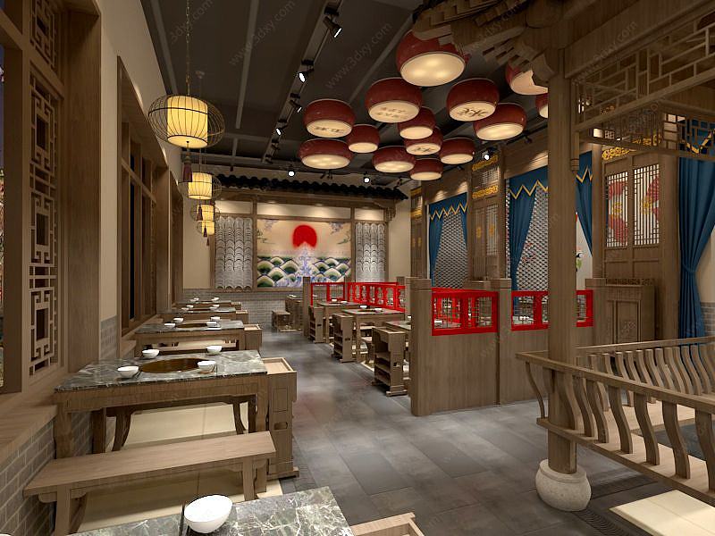老北京餐馆3D模型