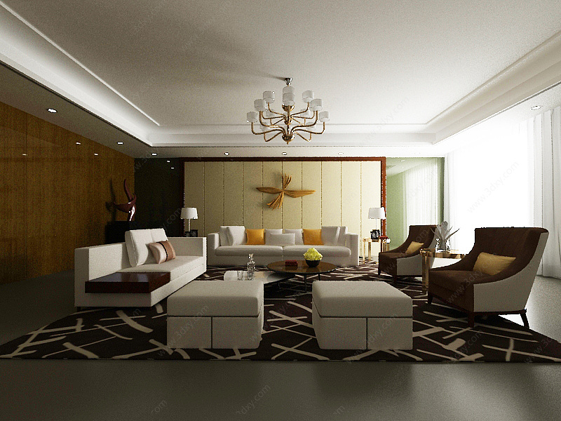 客厅空间3D模型