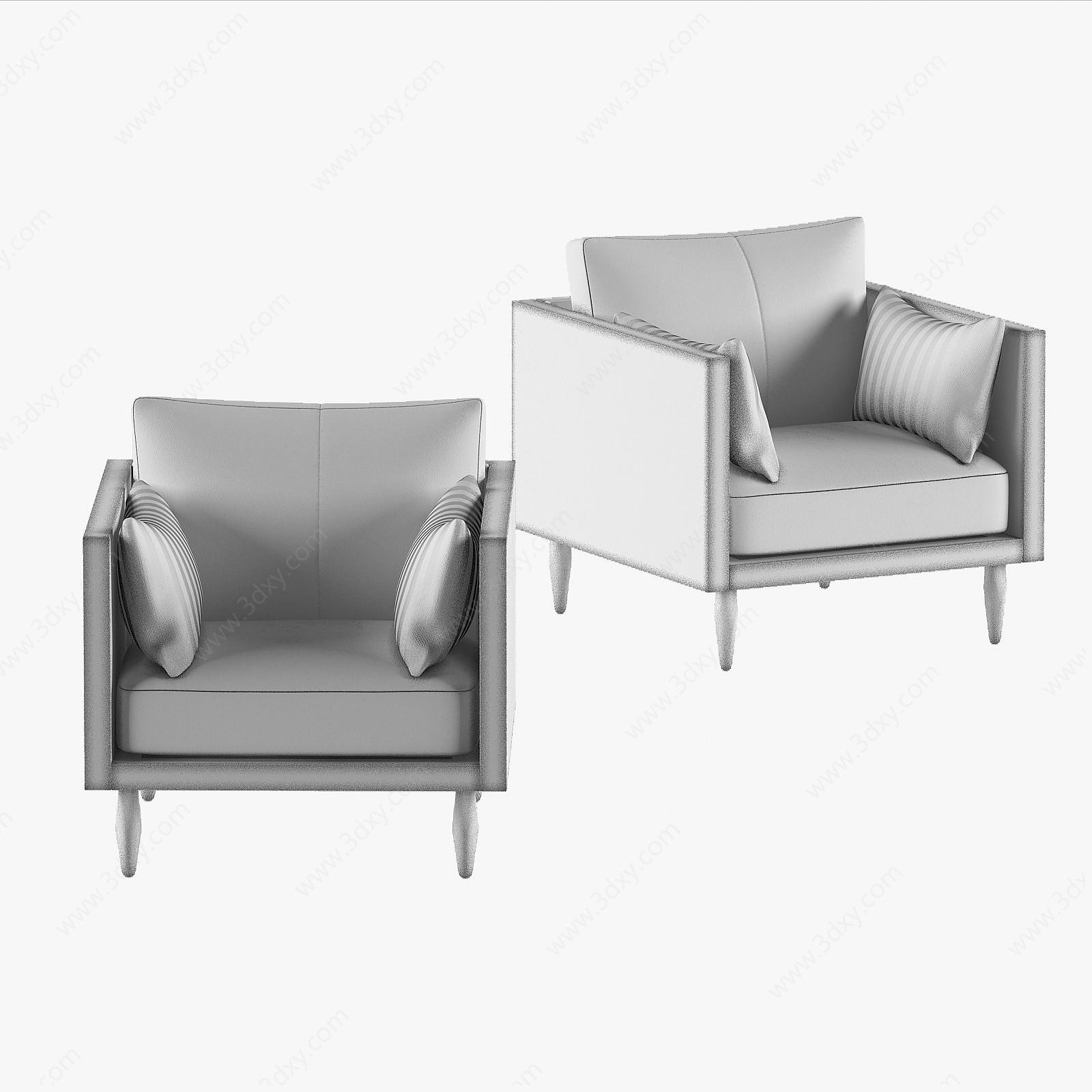 现代休闲单人沙发3D模型