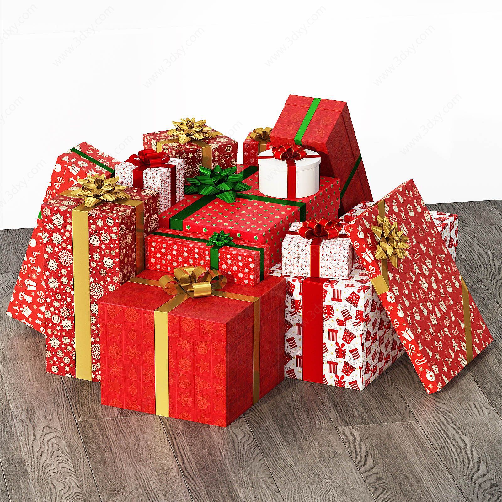 现代礼物摆件圣诞礼物3D模型