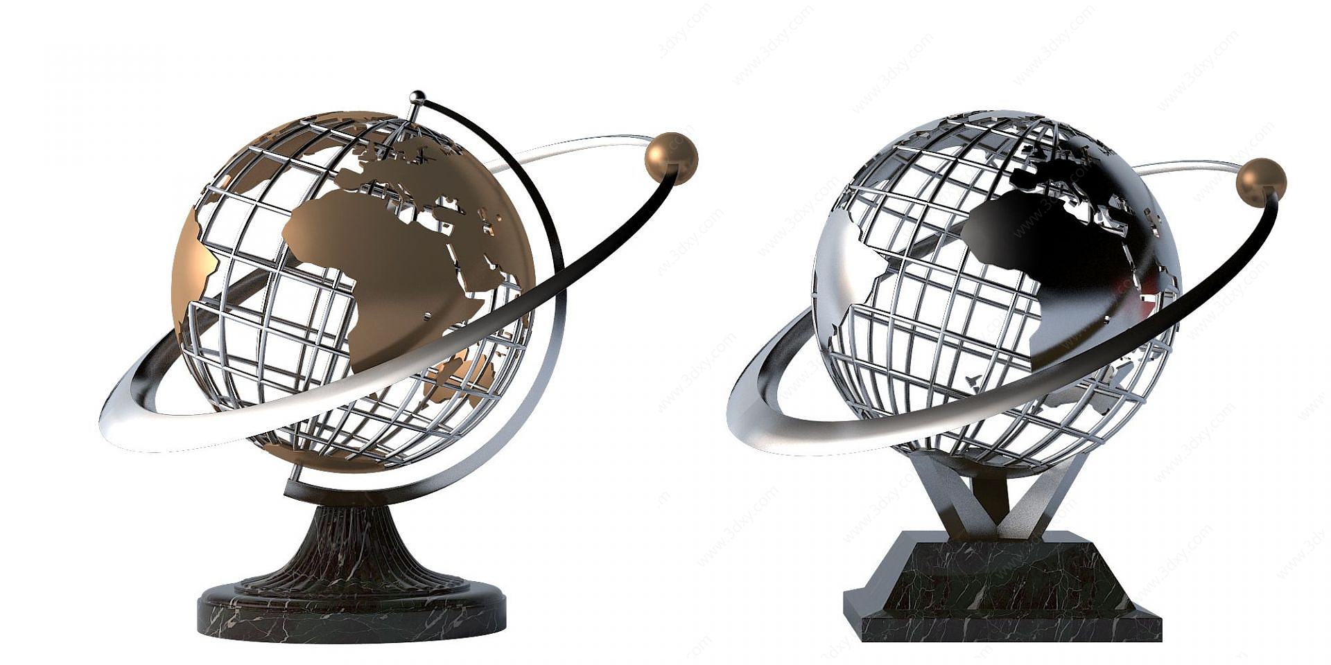 现代地球雕塑3D模型