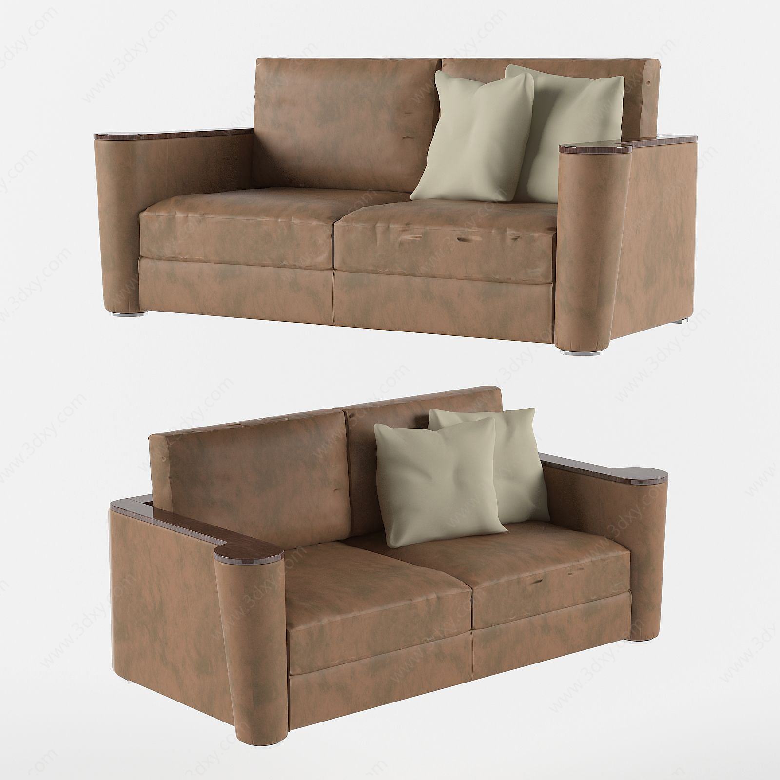 现代小双人沙发3D模型