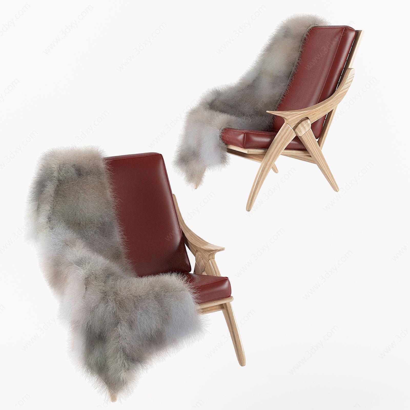 现代披巾单人椅3D模型