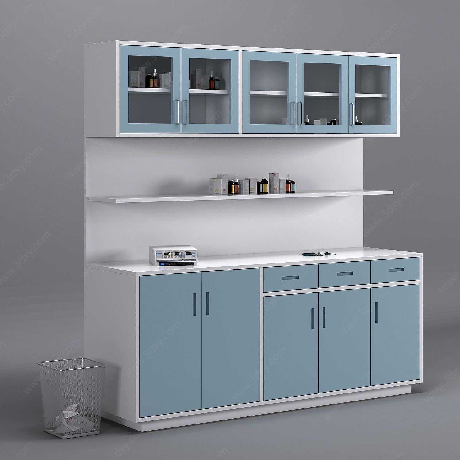 现代医疗处置柜药品3D模型