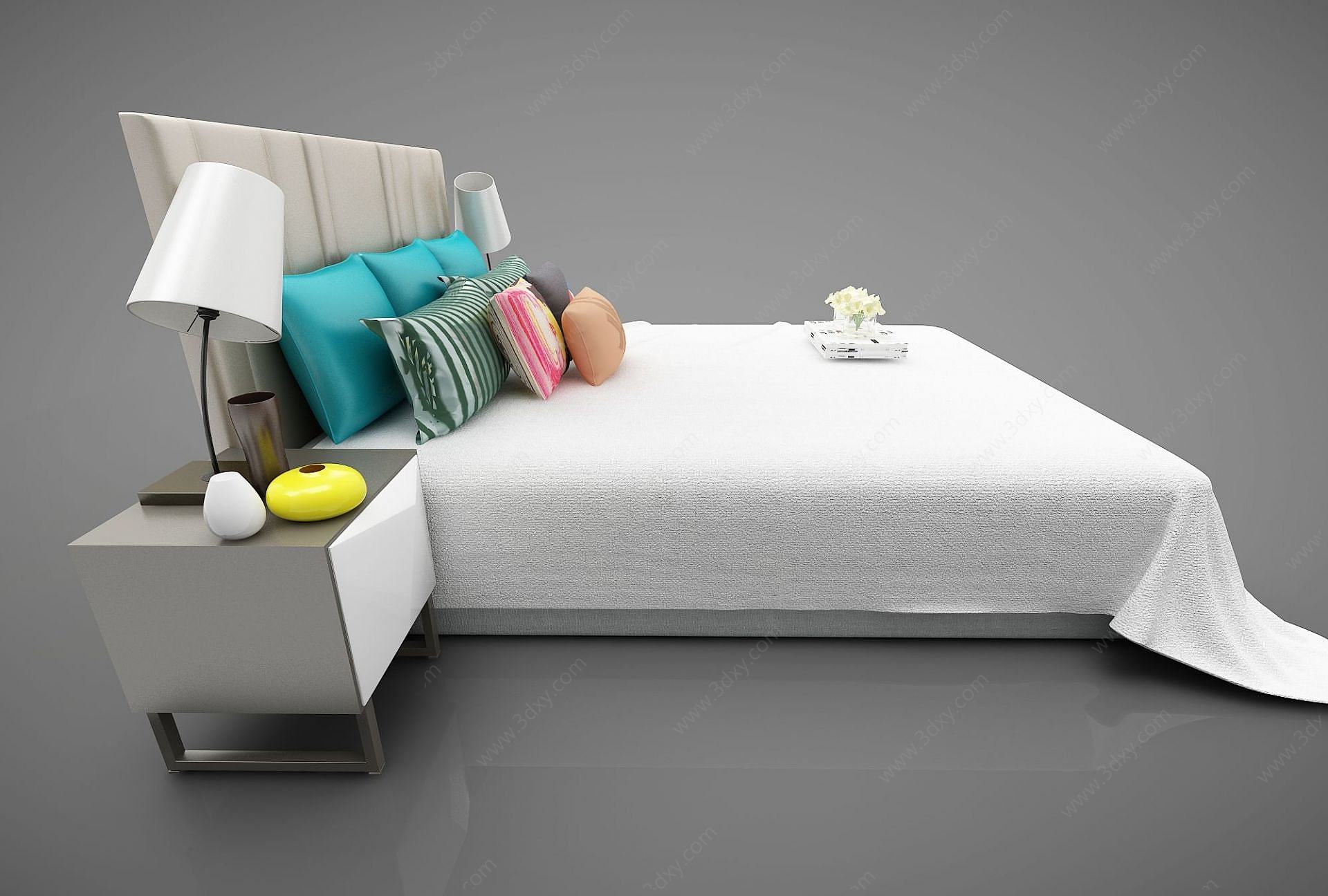 现代风格床3D模型