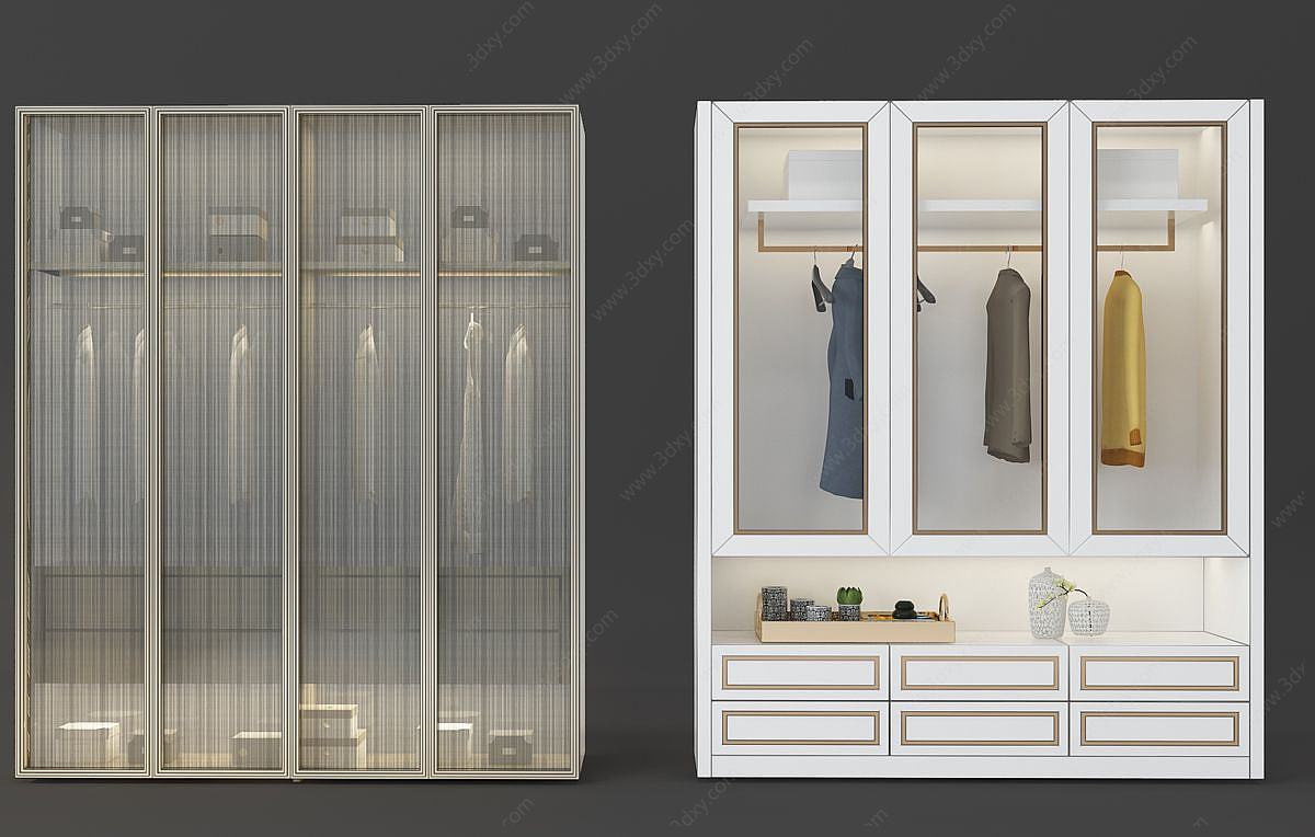 衣柜组合3D模型