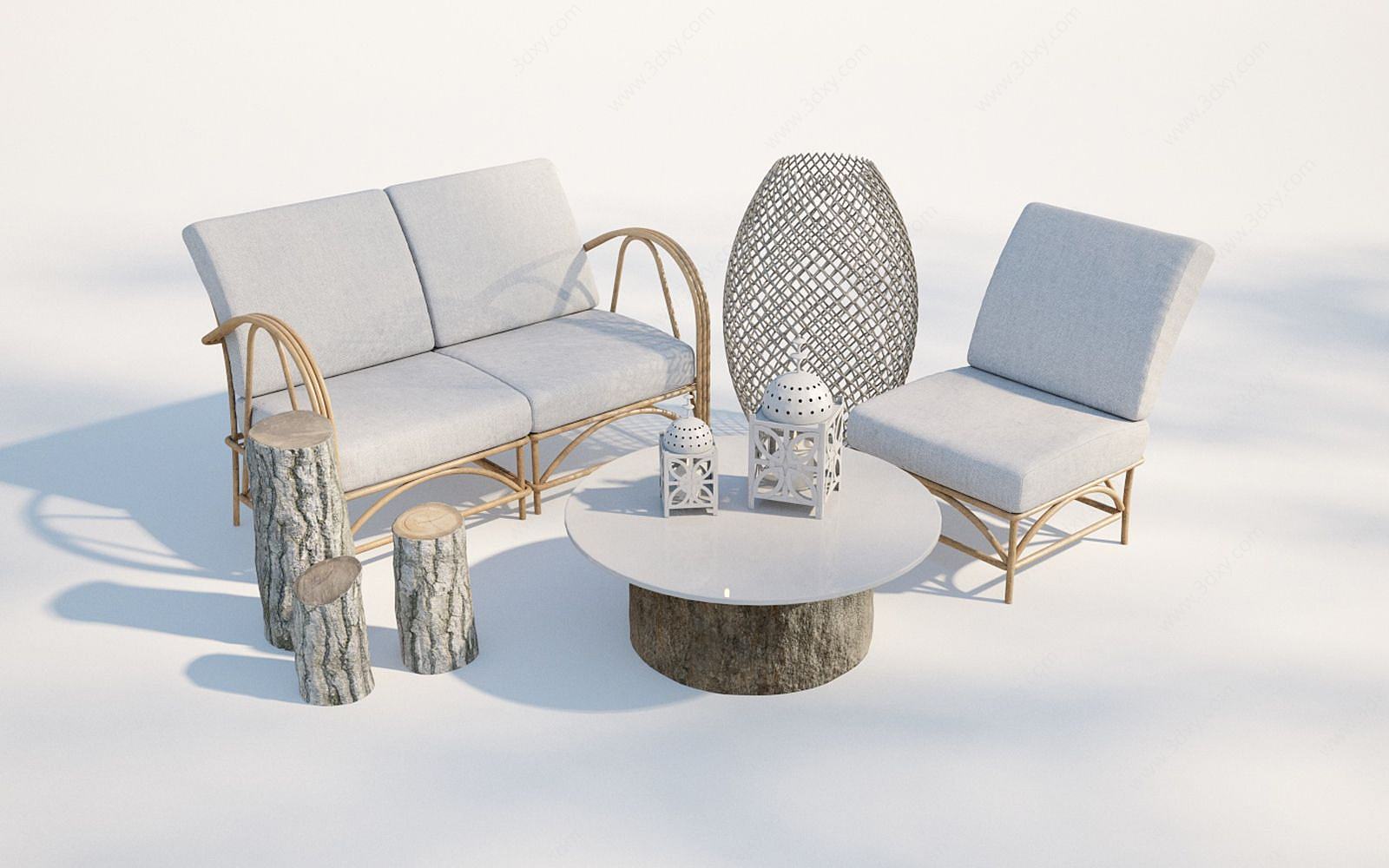 现代户外沙发椅子3D模型