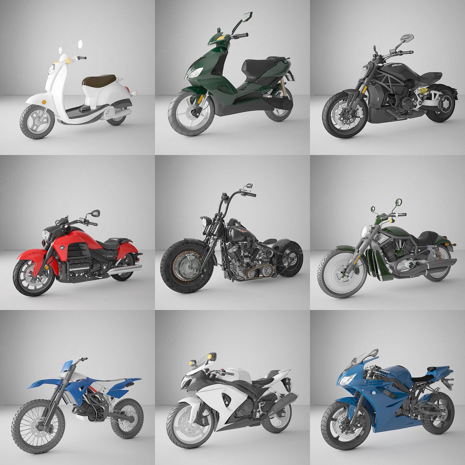 摩托车电动车交通工具3D模型